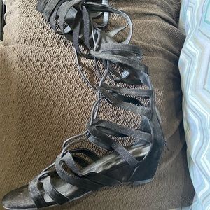 Black Gladiator Wedge sandal